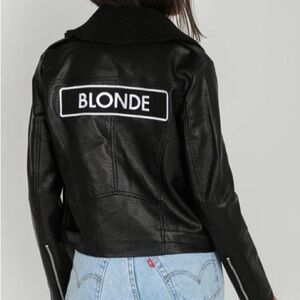 Brunette the Label “Blonde” vegan leather moto Jacket
